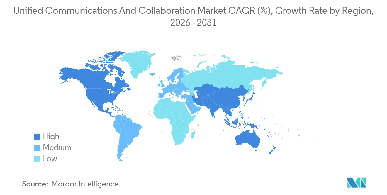 Unified Communications And Collaboration Market CAGR (%), Growth Rate by Region