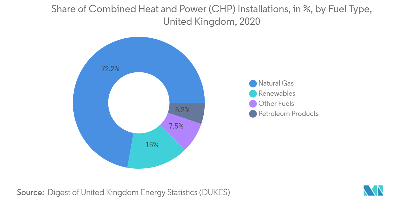 United Kingdom Combined Heat and Power (CHP) Market - Share of Combined Heat and Power Installations by Fuel Type