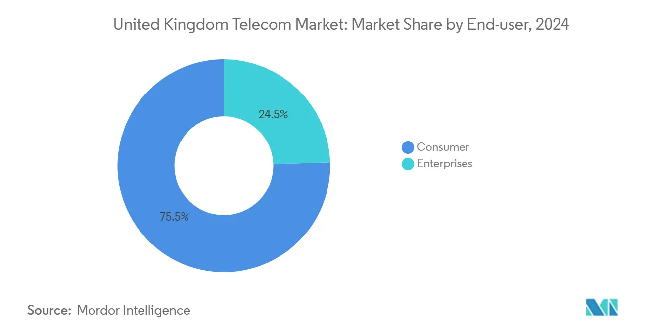 United Kingdom Telecom Market: Market Share by End-user