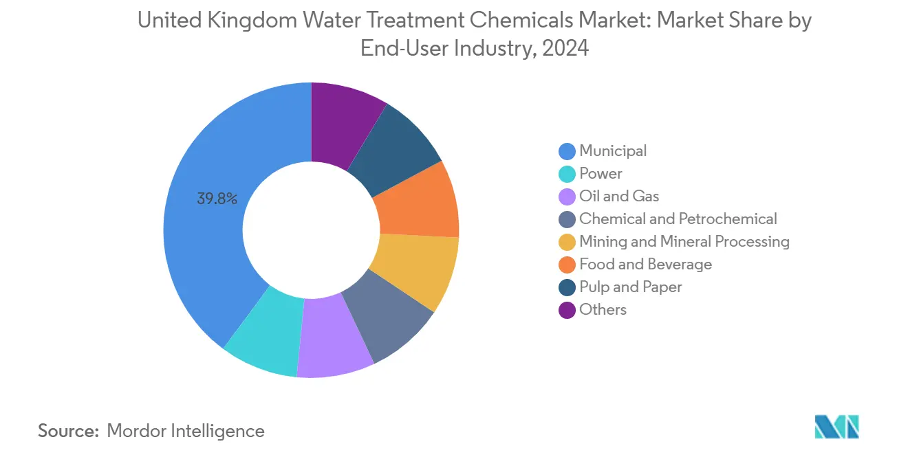 United Kingdom Water Treatment Chemicals Market: Market Share by End-User Industry