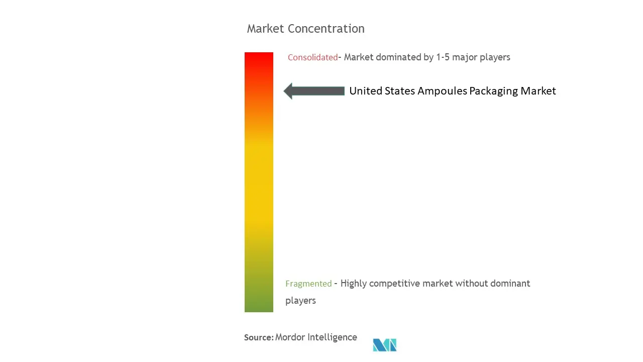 Concentración del Mercado de Envases de Ampollas de los Estados Unidos Concentración del Mercado de Envases de Ampollas de los Estados Unidos