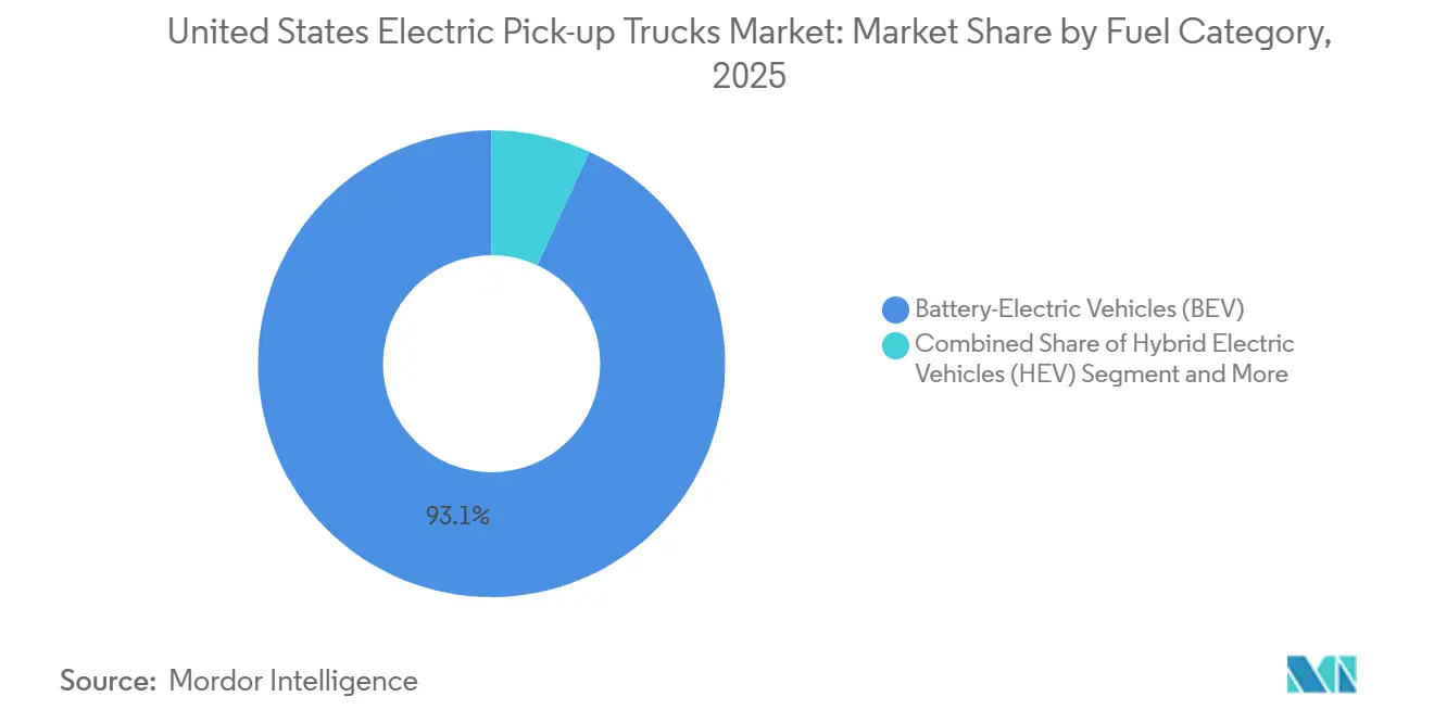 United States Electric Pick-up Trucks Market: Market Share by Fuel Category