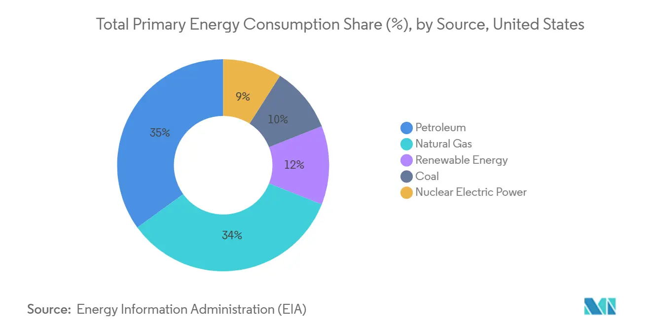 Total Primary Energy Consumption Share (%), by Source, United States