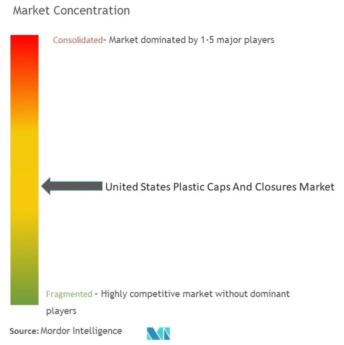 Tapas y cierres de plástico de Estados UnidosConcentración del Mercado