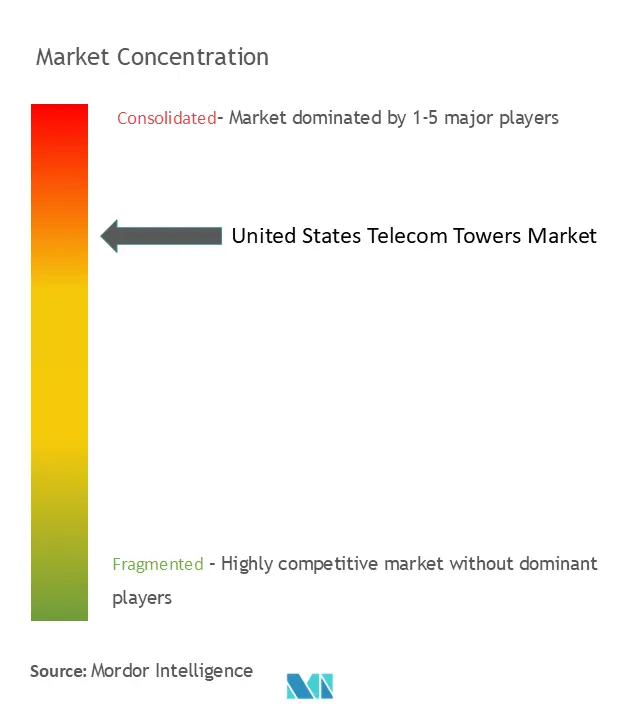 米国のテレコムタワー市場集中度