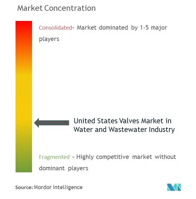 米国の上下水道産業におけるバルブ市場市場集中度