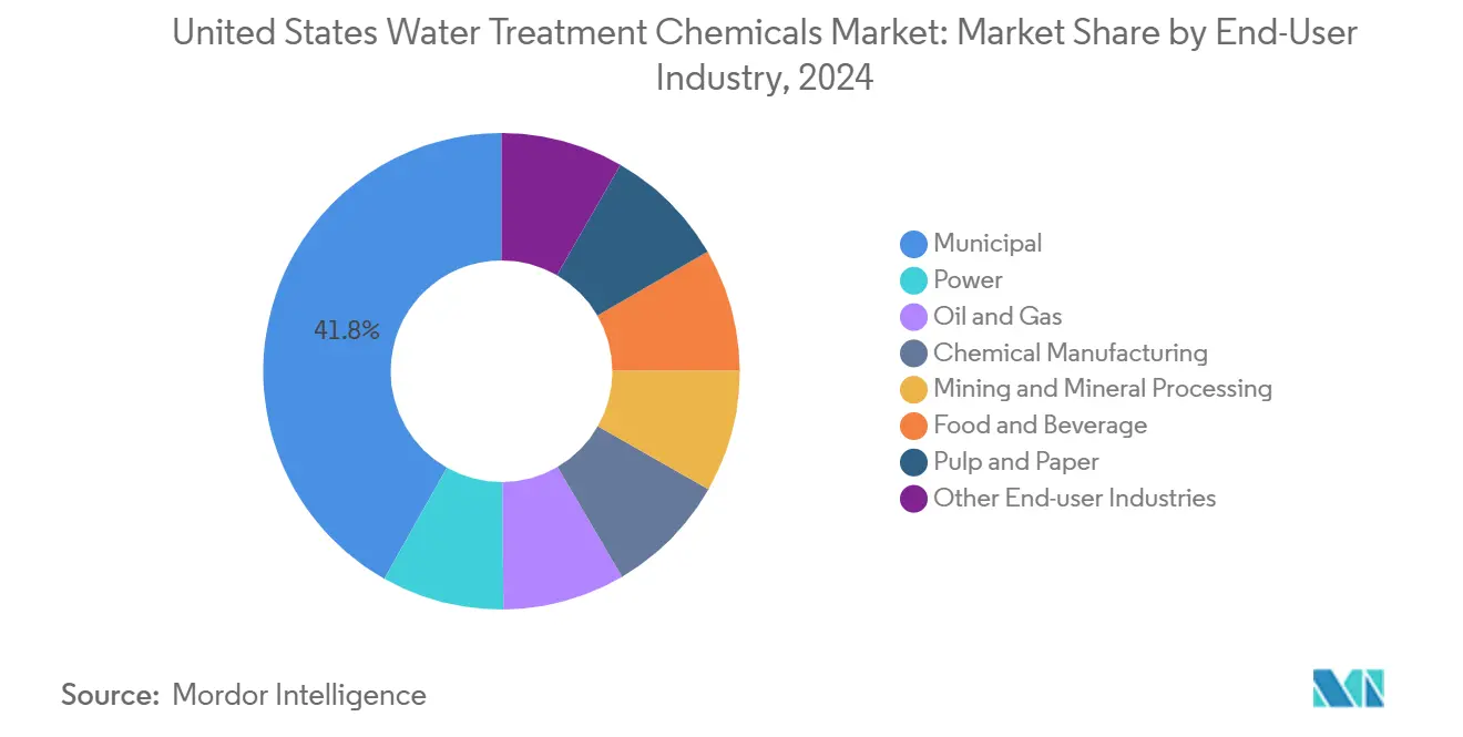 United States Water Treatment Chemicals Market: Market Share by End-User Industry