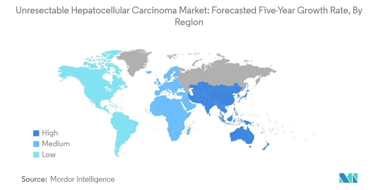 Market Analysis of Unresectable Hepatocellular Carcinoma Market: Forecasted Growth Rate by Region