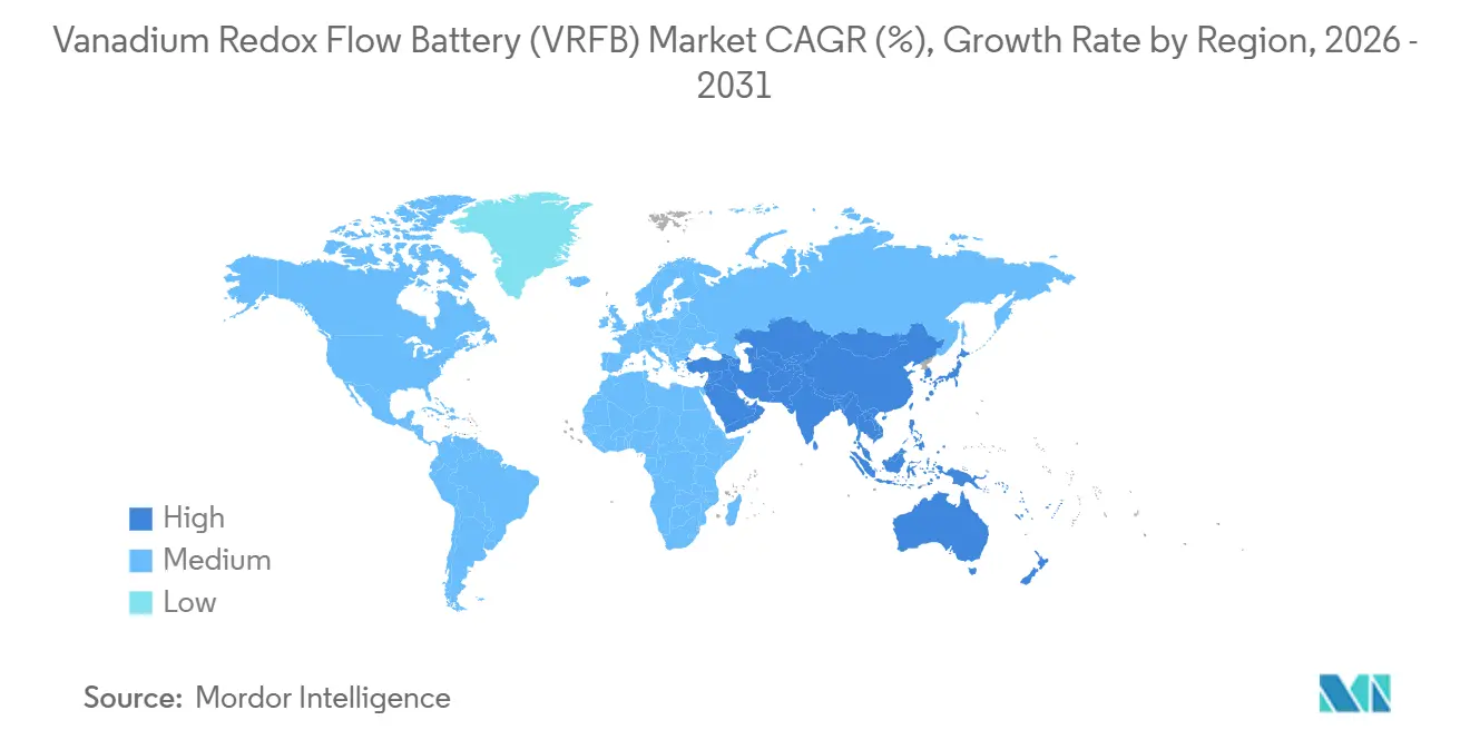 Vanadium Redox Flow Battery (VRFB) Market Growth Rate by Region