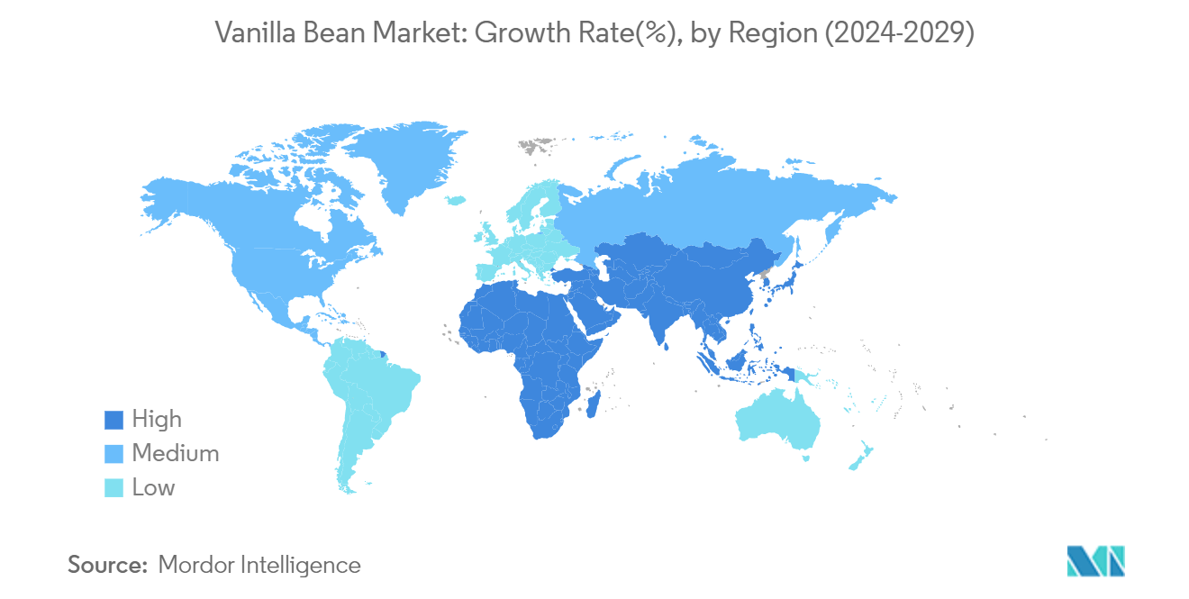  Vanilla Bean Market: Growth Rate(%), by Region (2024-2029)