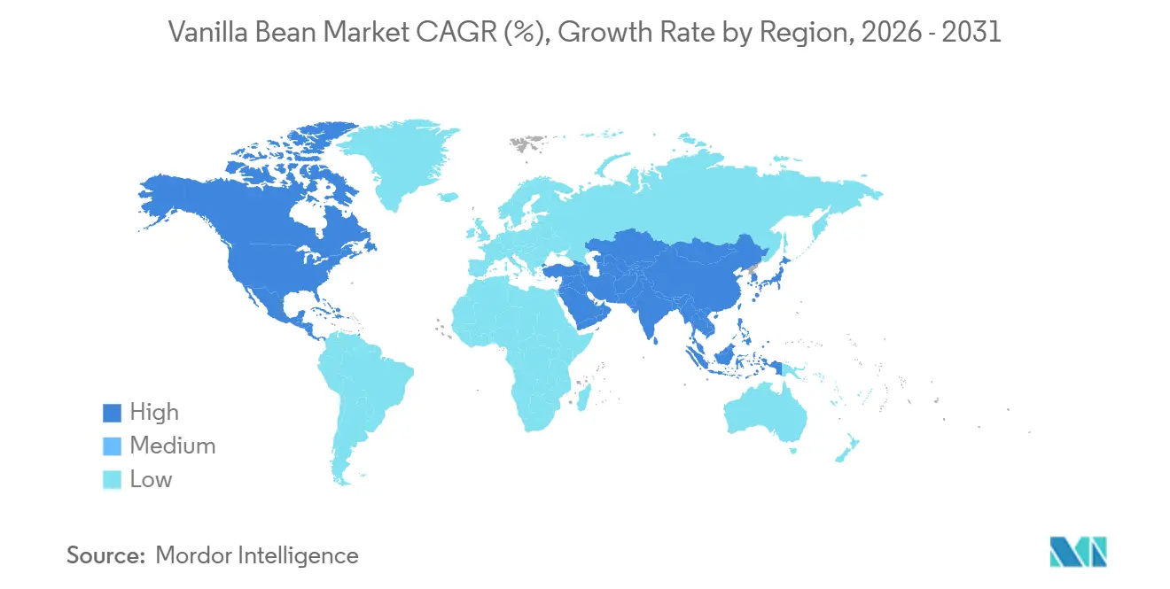 Vanilla Bean Market CAGR (%), Growth Rate by Region