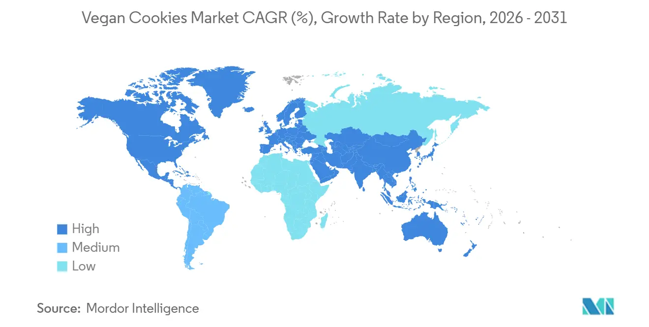 Vegan Cookies Market CAGR (%), Growth Rate by Region