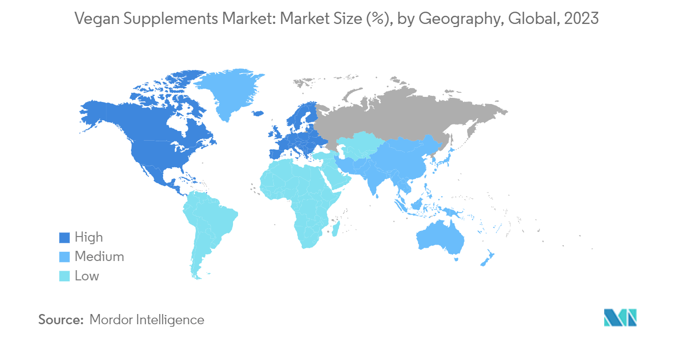 Vegan Supplements Market: Market Size (%), by Geography, Global, 2023