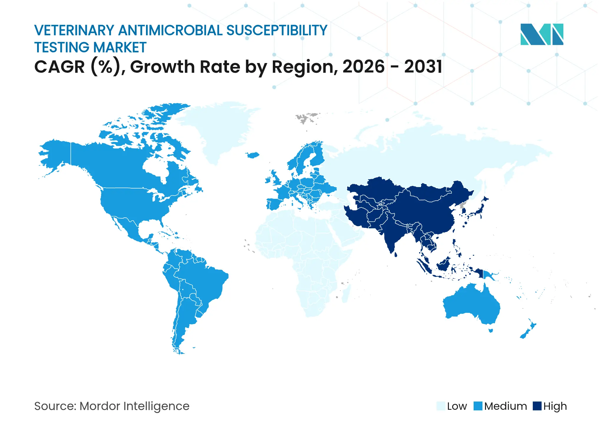 Veterinary Antimicrobial Susceptibility Testing Market CAGR (%), Growth Rate by Region