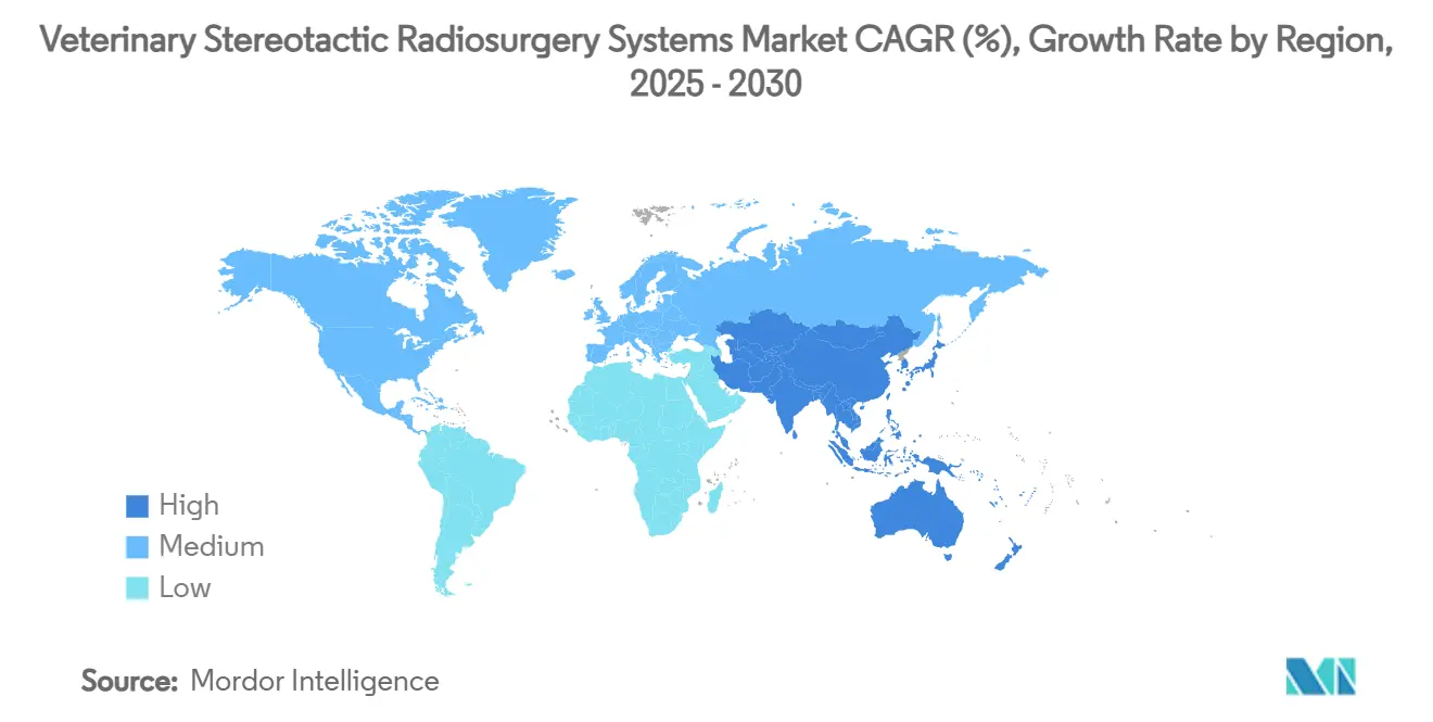 Veterinary Stereotactic Radiosurgery Systems Market CAGR (%), Growth Rate by Region