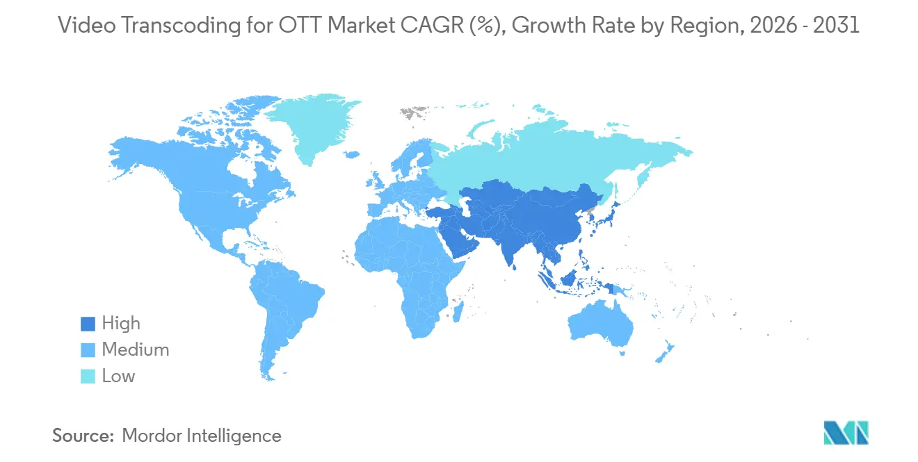 Video Transcoding For OTT Market Growth Rate by Region