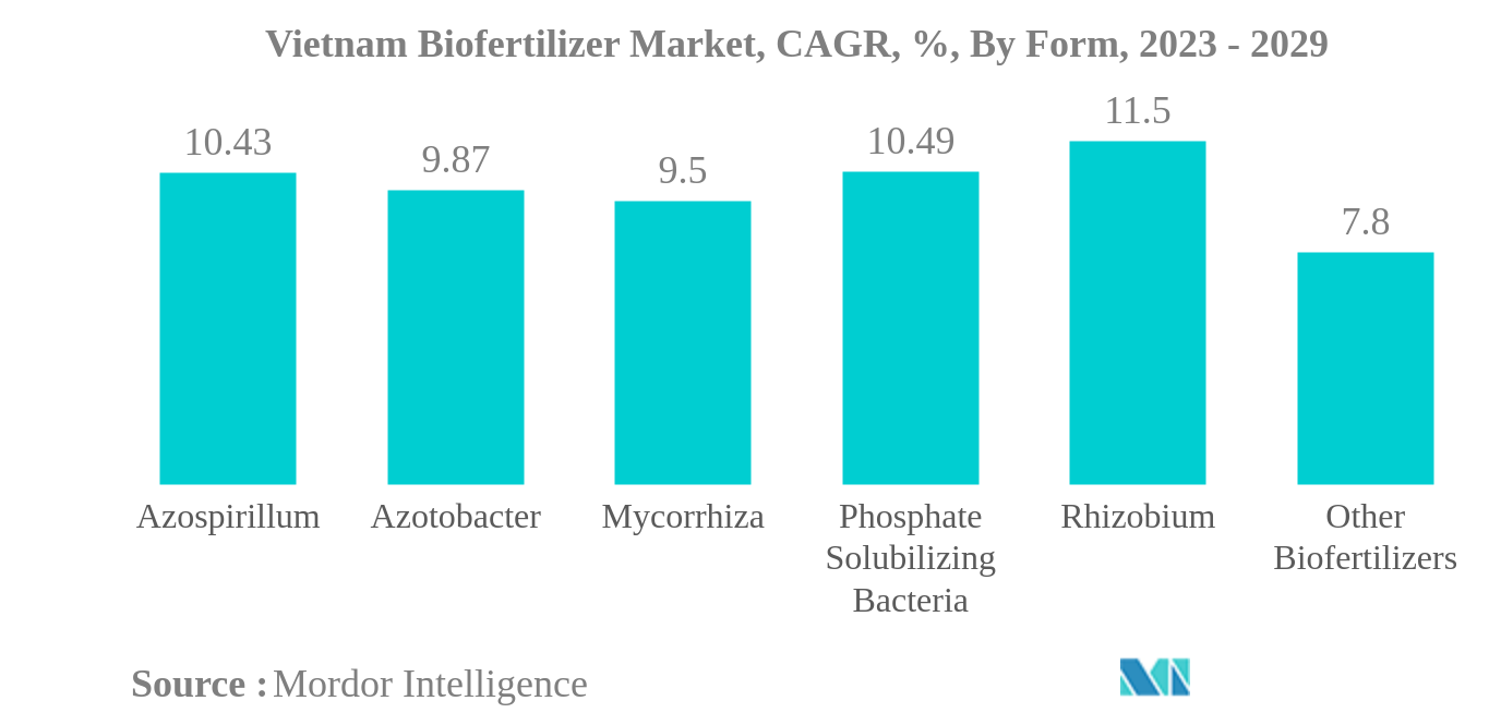 Vietnam Biofertilizer Market: Vietnam Biofertilizer Market, CAGR, %, By Form, 2023 - 2029