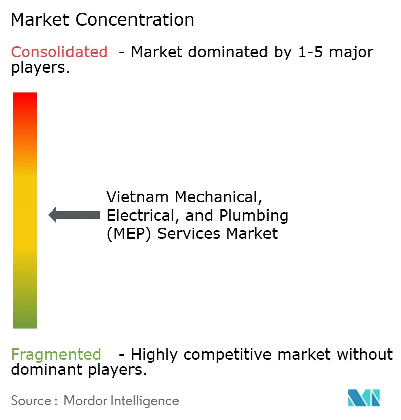 Vietnam Mechanical, Electrical, and Plumbing (MEP) Services Market Concentration