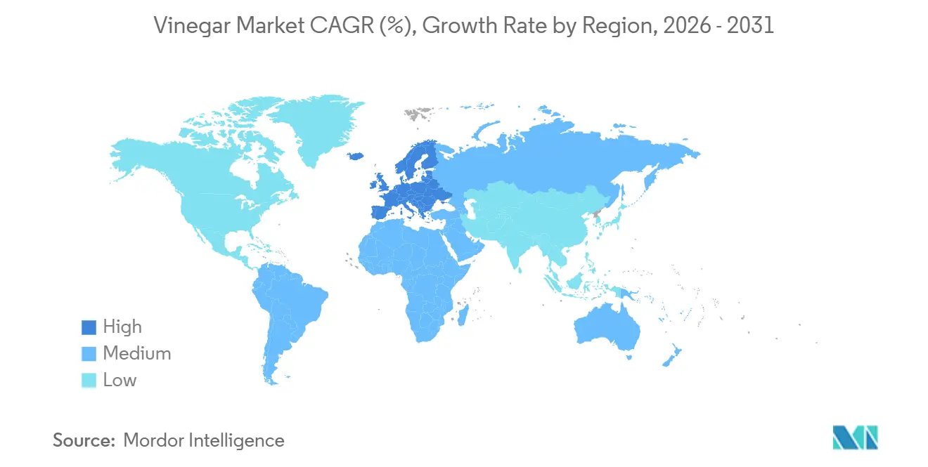 Vinegar Market CAGR (%), Growth Rate by Region