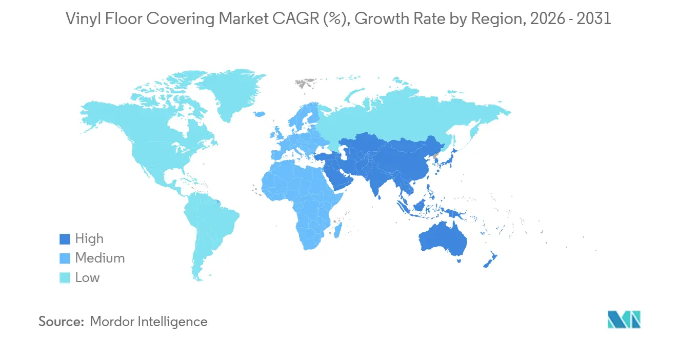 Vinyl Floor Covering Market CAGR (%), Growth Rate by Region
