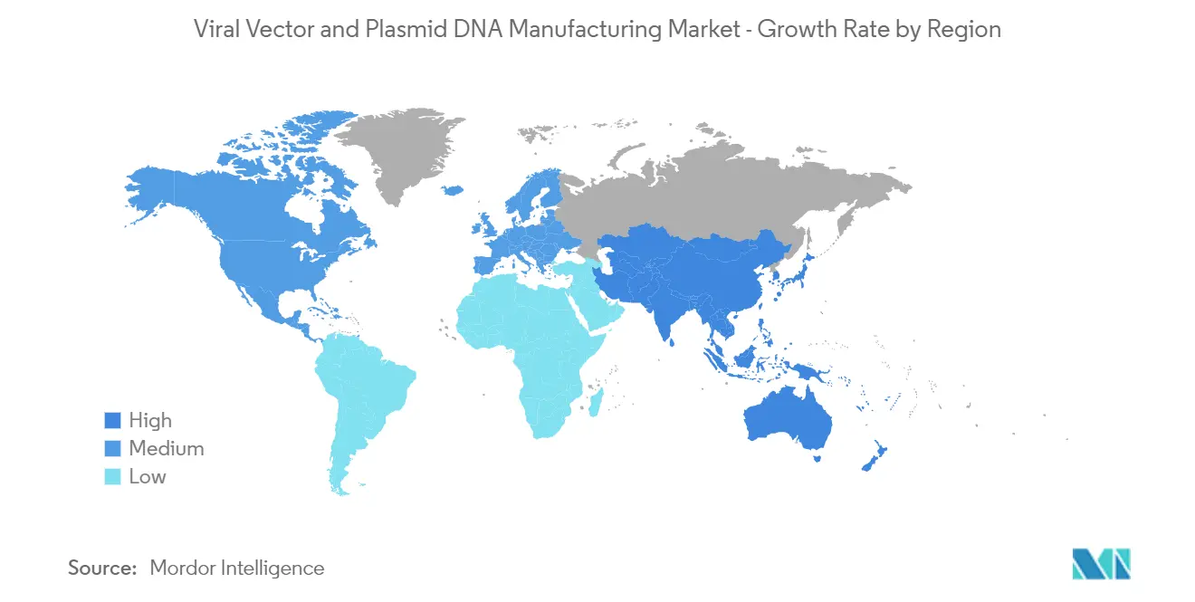 Viral Vector and Plasmid DNA Manufacturing Market Share By Region