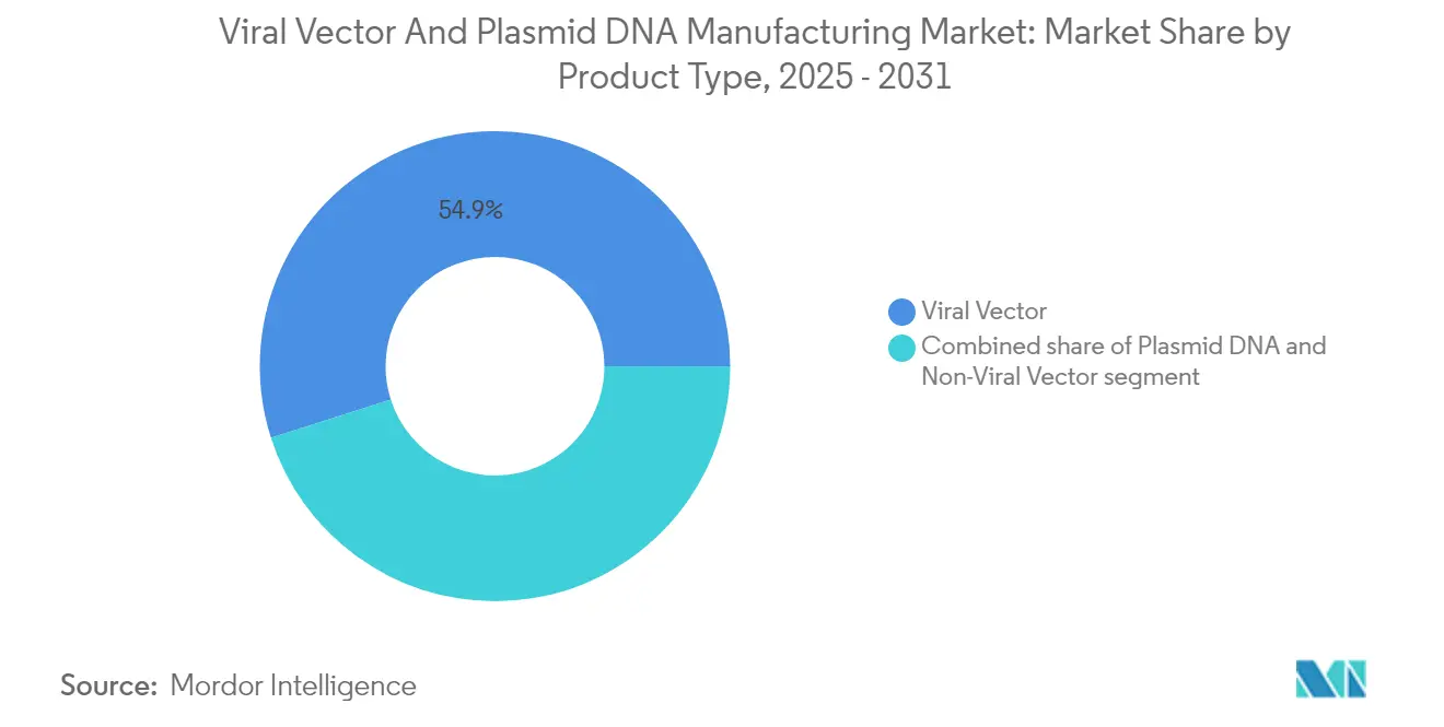 Viral Vector And Plasmid DNA Manufacturing Market: Market Share by Product Type, 2025 - 2031