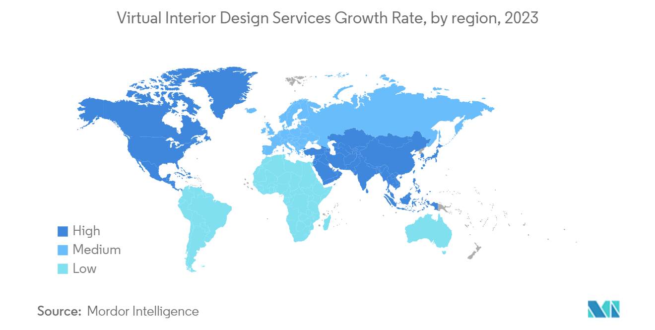 Virtual Interior Design Services Market: Virtual Interior Design Services Growth Rate, by Region, 2023