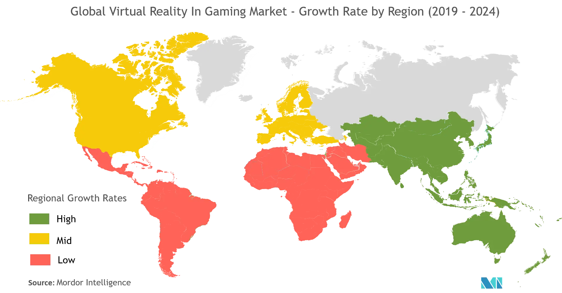 Virtual Reality in Gaming Market Growth Rate By Region