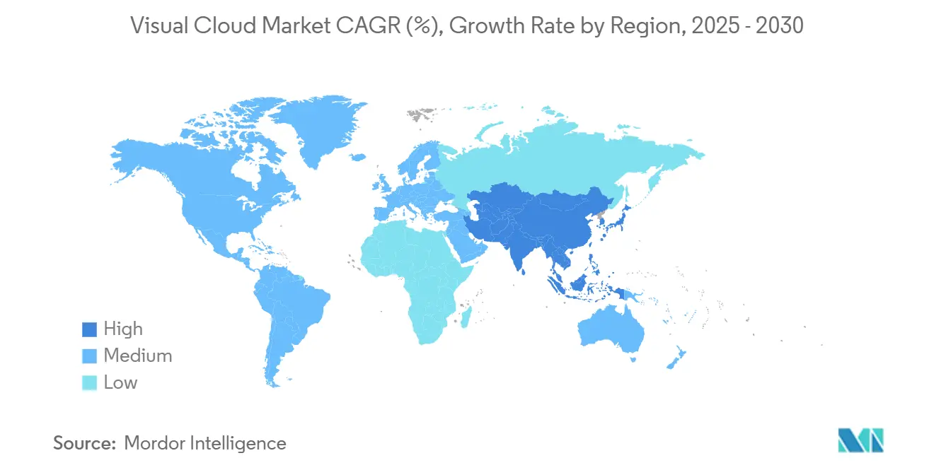 Visual Cloud Market CAGR (%), Growth Rate by Region