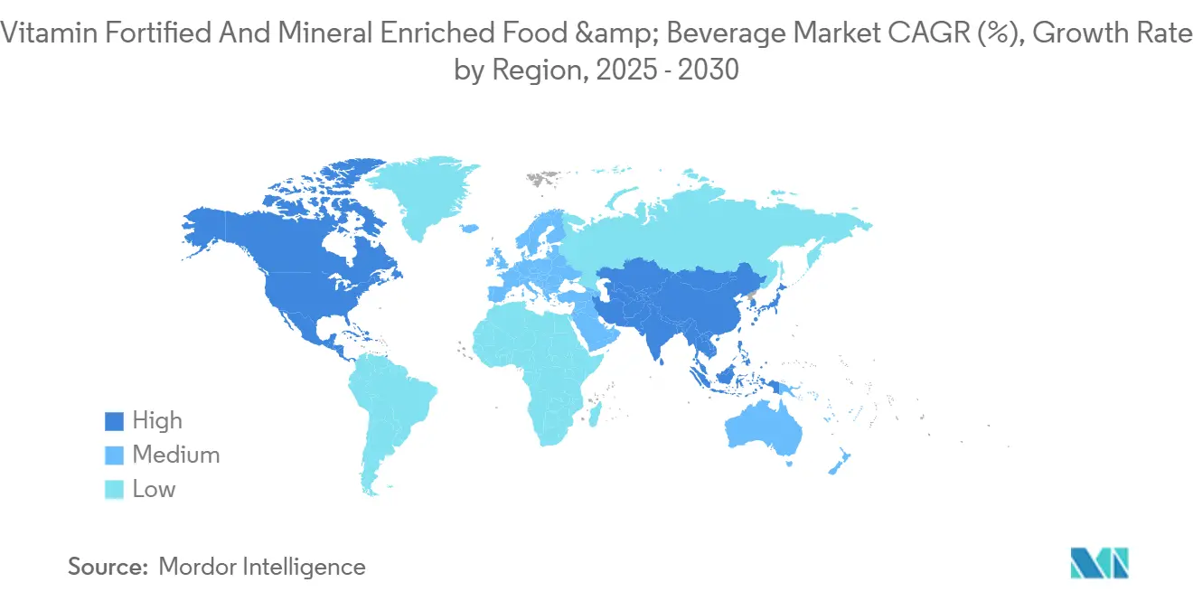 Vitamin Fortified And Mineral Enriched Food & Beverage Market CAGR (%), Growth Rate by Region