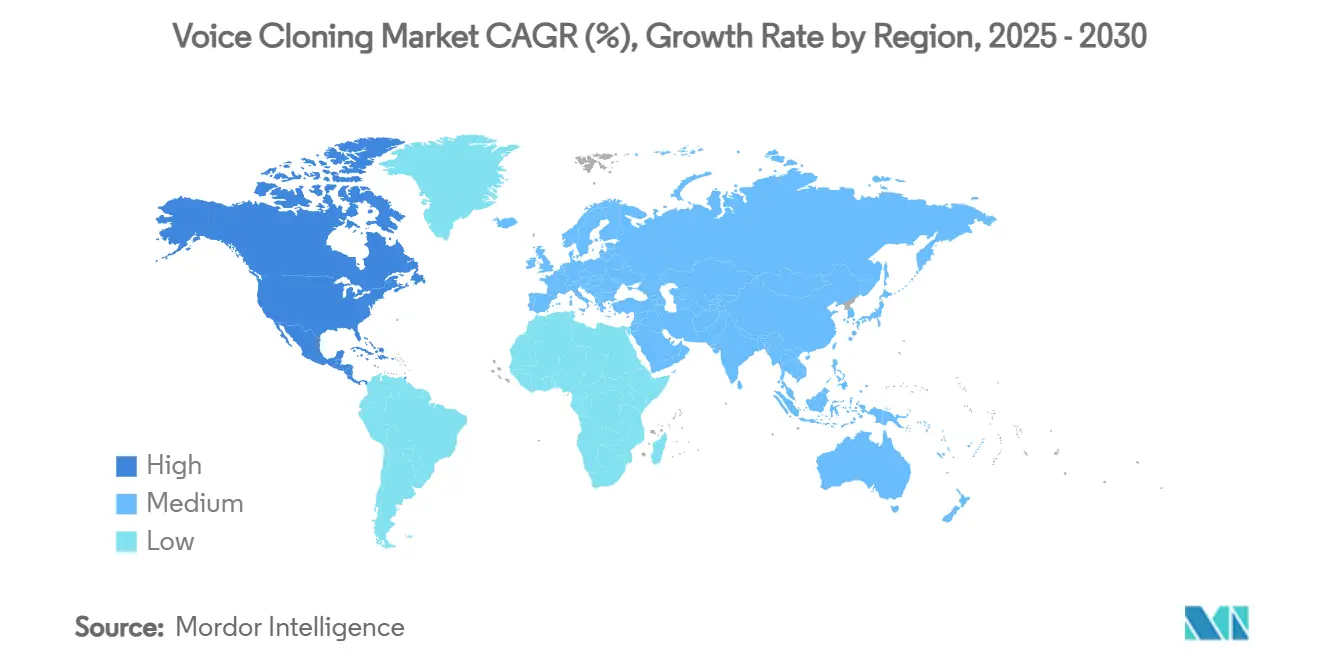 Voice Cloning Market CAGR (%), Growth Rate by Region