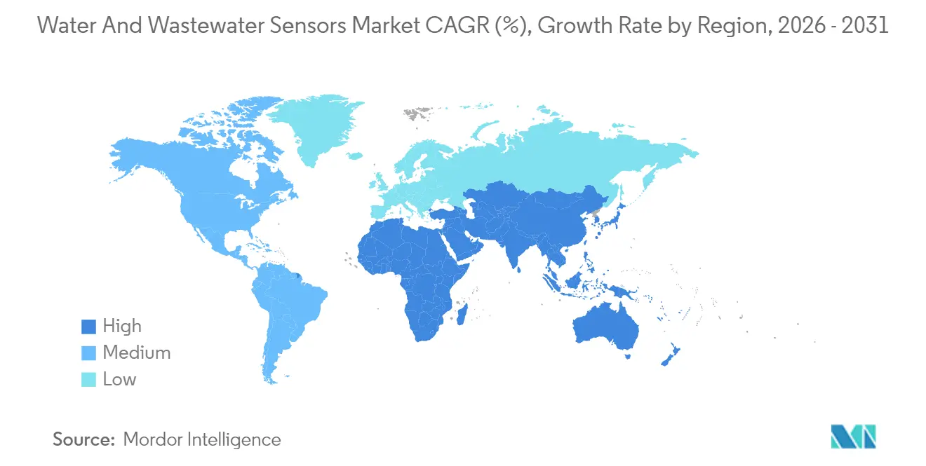 Water And Wastewater Sensors Market CAGR (%), Growth Rate by Region