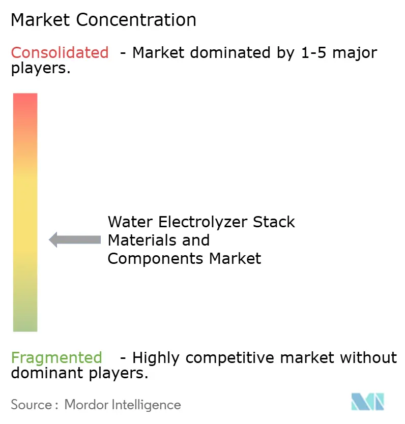 Concentration du marché des matériaux et composants de stack d'électrolyseur d'eau