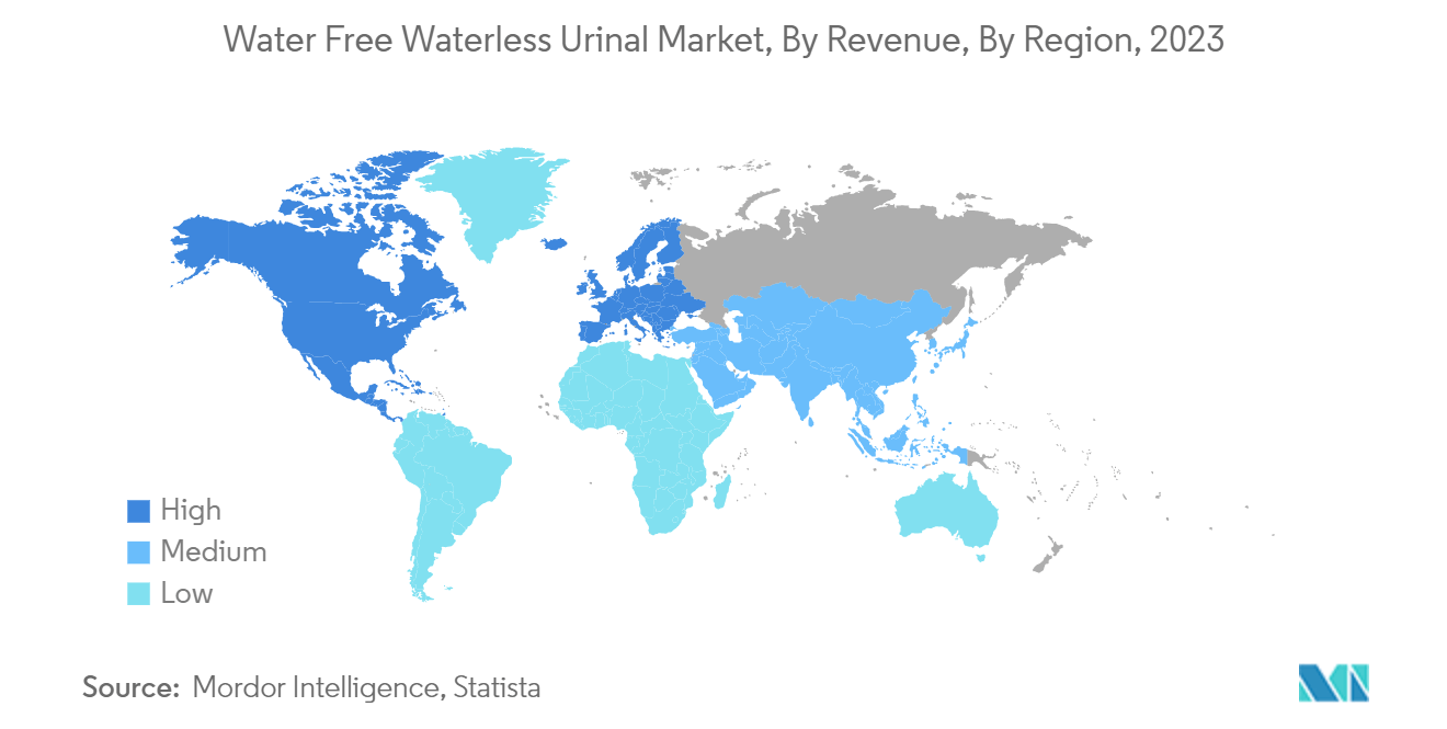 Water Free/ Waterless Urinal Market, By Revenue, By Region, 2023