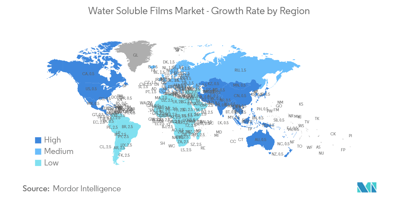 Water Soluble Films Market - Growth Rate by Region