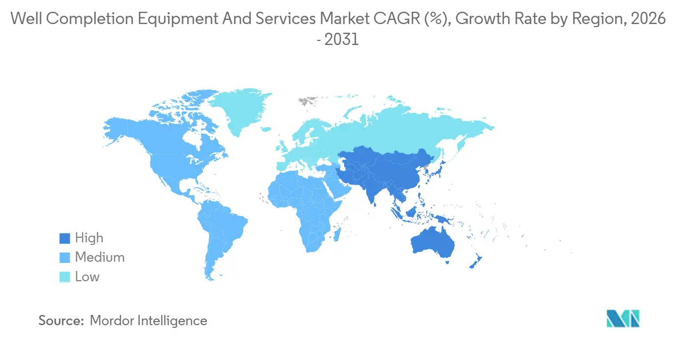 Well Completion Equipment and Services Market Growth Rate by Region