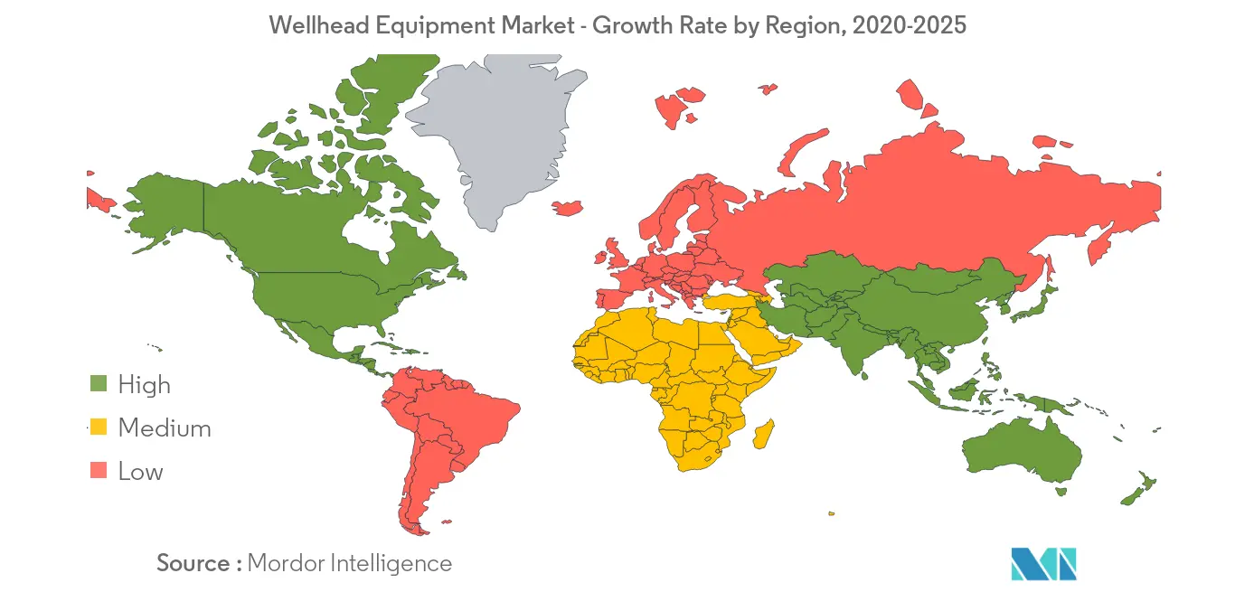 Wellhead Equipment Market - Growth Rate by Region