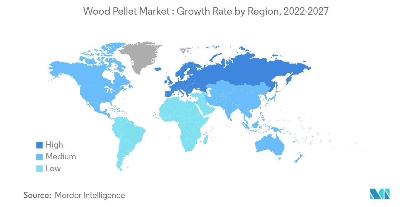 Wood Pellet Market - Growth Rate by Region, 2022-2027