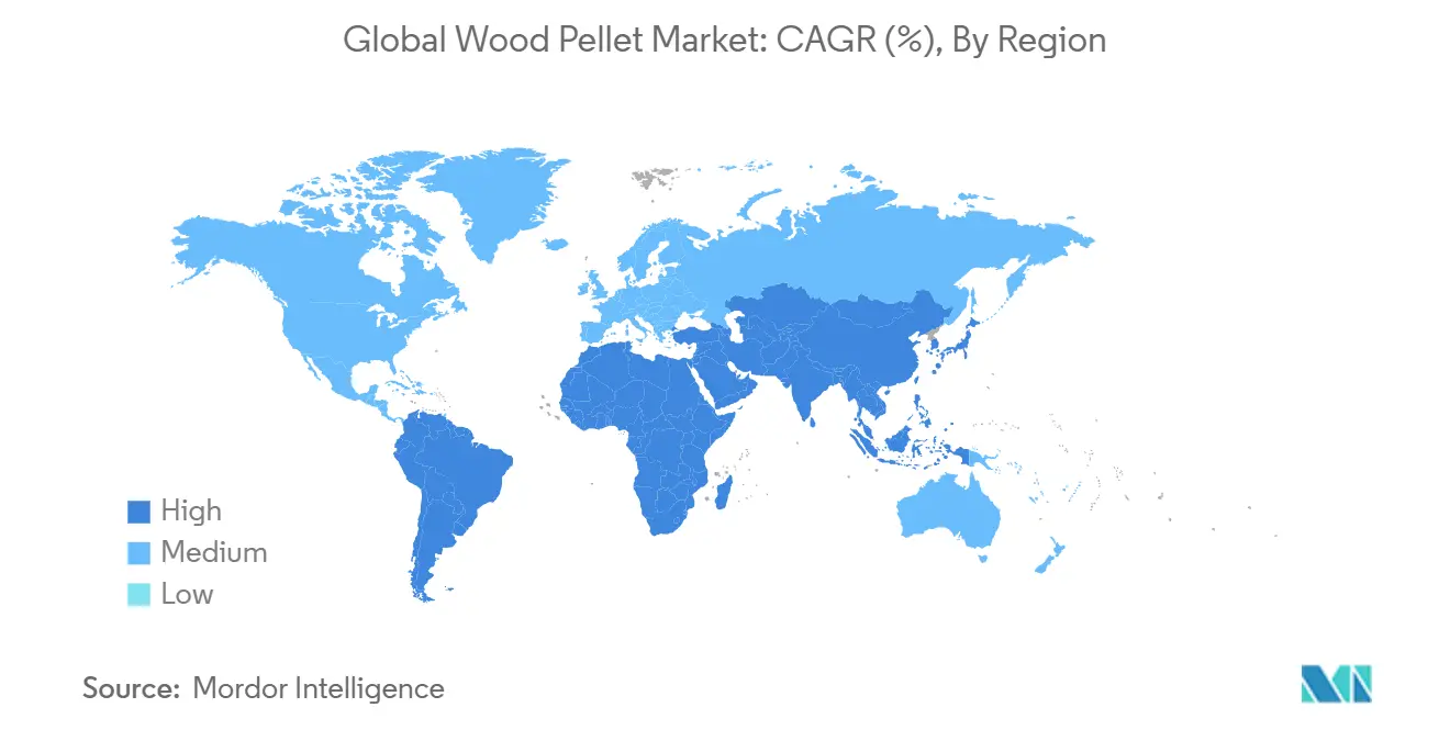 Market Analysis of Wood Pellet Market: Forecasted Growth Rate by Region