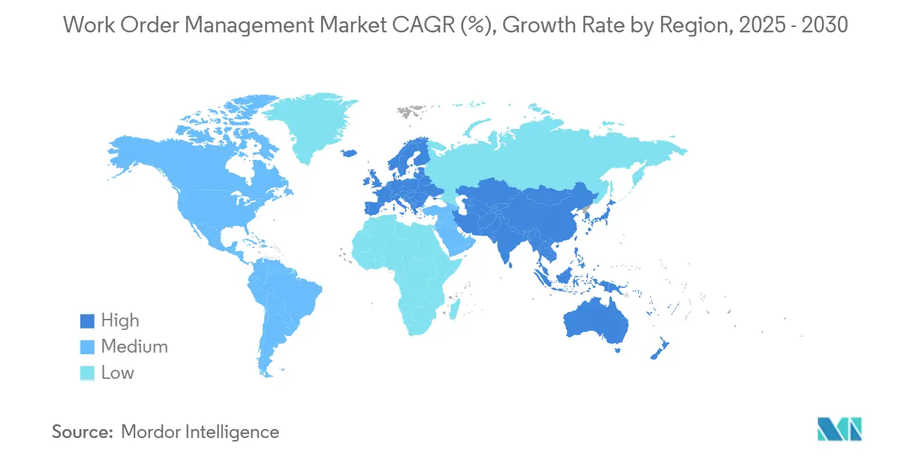 Work Order Management Market CAGR (%), Growth Rate by Region